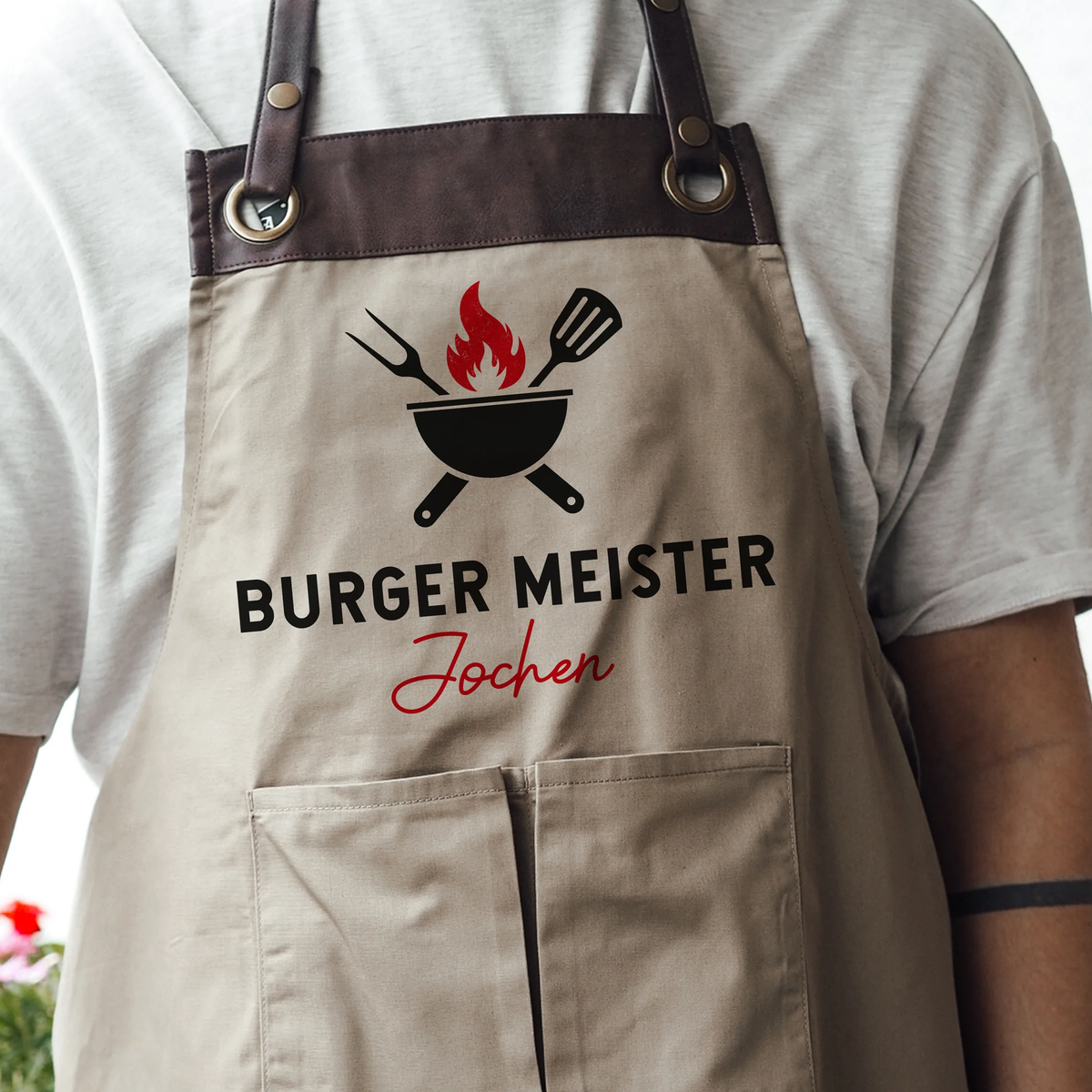 Grillschürze mit Name | Burger Meister