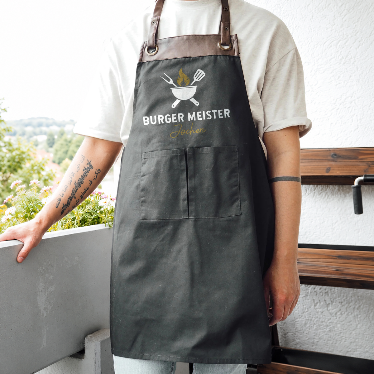 Grillschürze mit Name | Burger Meister