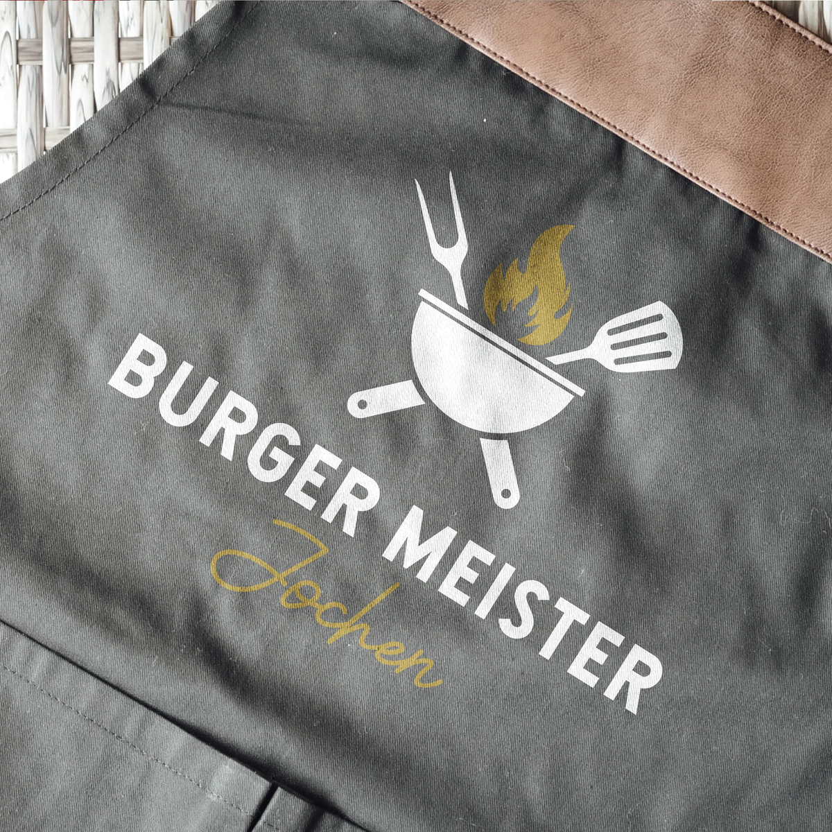 Grillschürze mit Name | Burger Meister