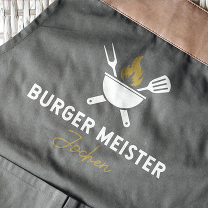Grillschürze mit Name | Burger Meister