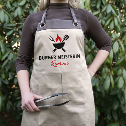 Grillschürze mit Name | Burger Meisterin