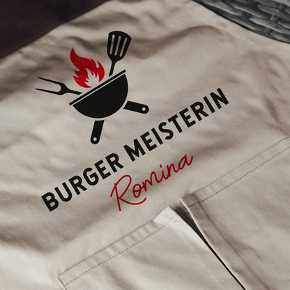 Grillschürze mit Name | Burger Meisterin