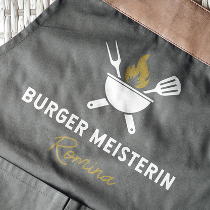 Grillschürze mit Name | Burger Meisterin