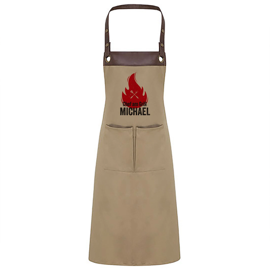 Grillschürze mit Name | Chef am Grill