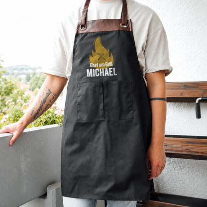 Grillschürze mit Name | Chef am Grill