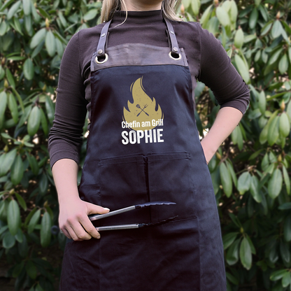 Grillschürze mit Name | Chefin am Grill