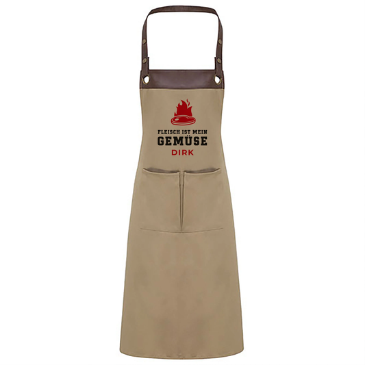 Grillschürze mit Name | Fleisch ist mein Gemüse