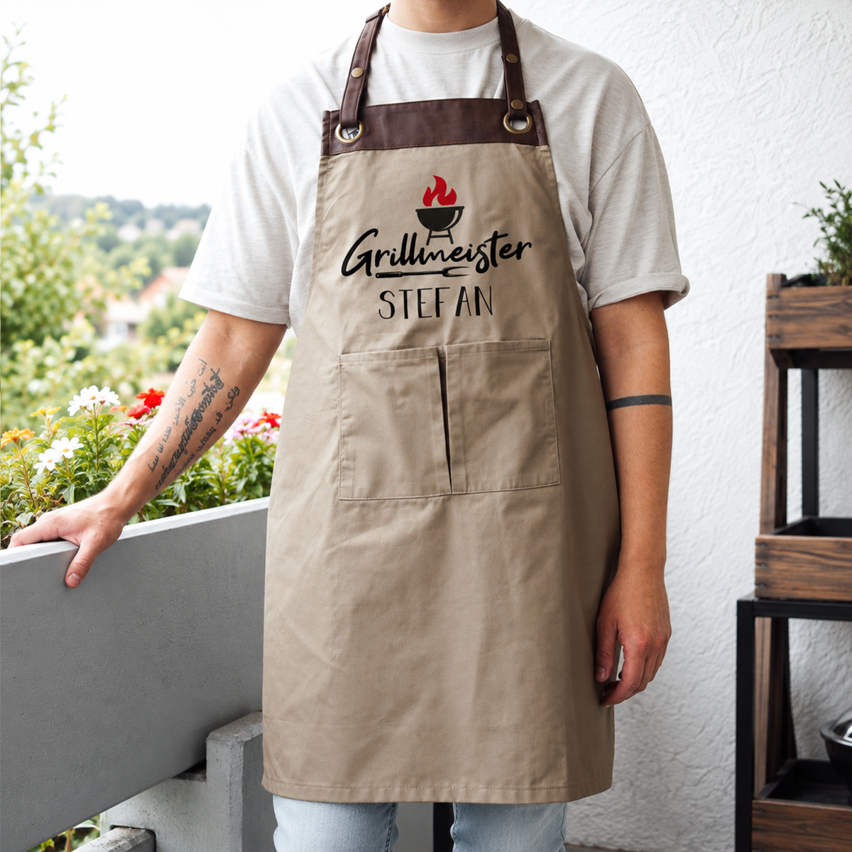 Grillschürze mit Name | Grillmeister