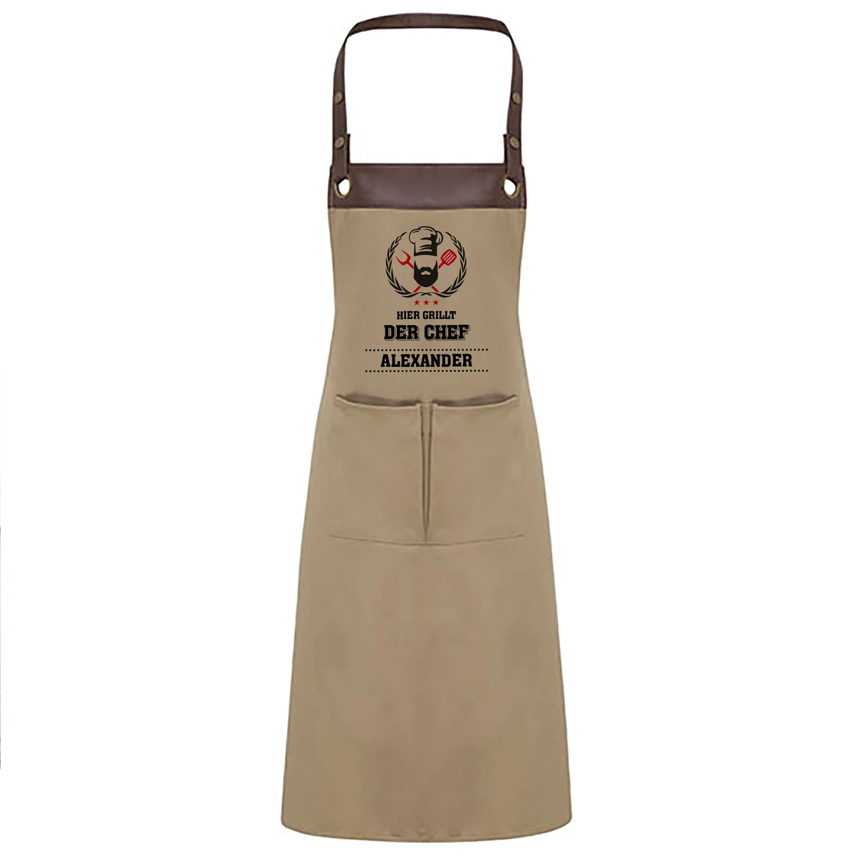 Grillschürze mit Name | Hier grillt der Chef