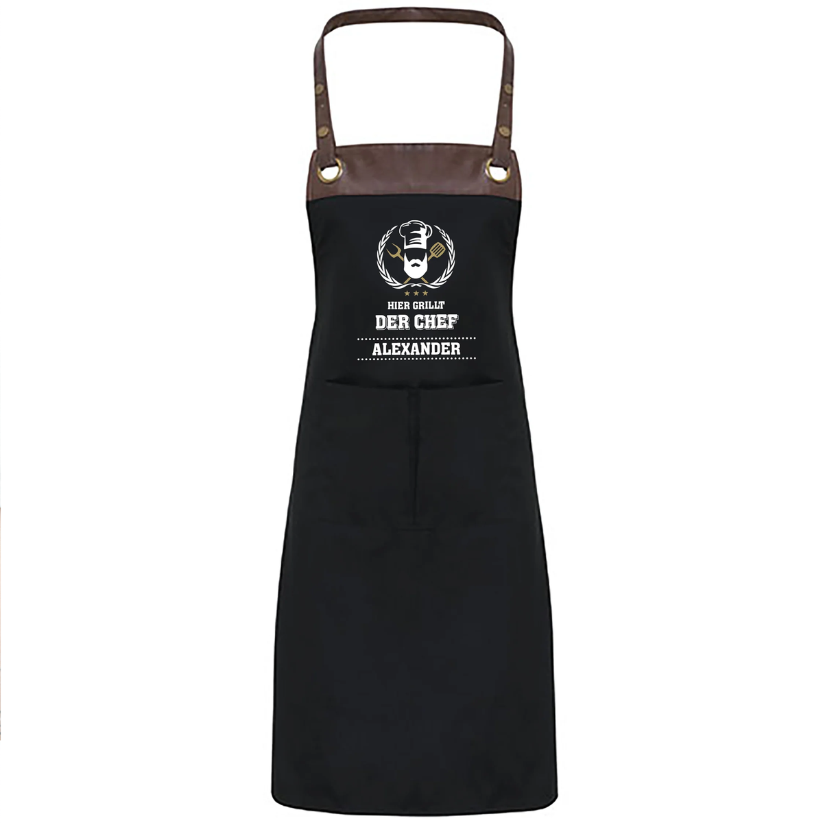 Grillschürze mit Name | Hier grillt der Chef