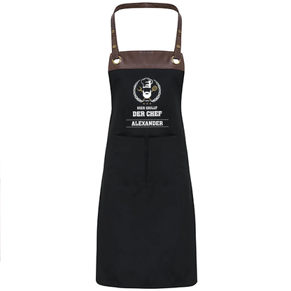 Grillschürze mit Name | Hier grillt der Chef
