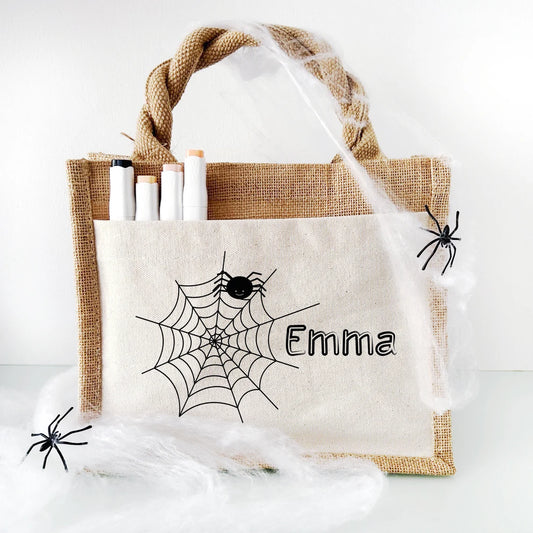 Jute Pocket Tasche mit Namen | Halloween 1