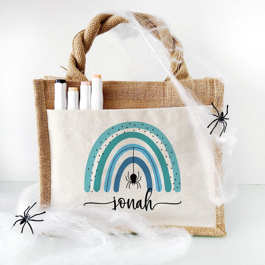 Jute Pocket Tasche mit Namen | Halloween 3