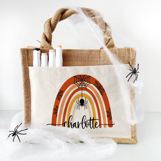 Jute Pocket Tasche mit Namen | Halloween 4