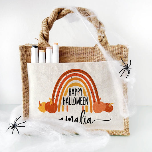 Jute Pocket Tasche mit Namen | Halloween 5