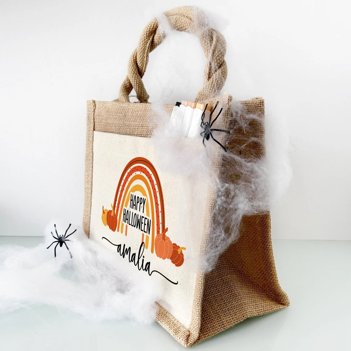 Jute Pocket Tasche mit Namen | Halloween 5