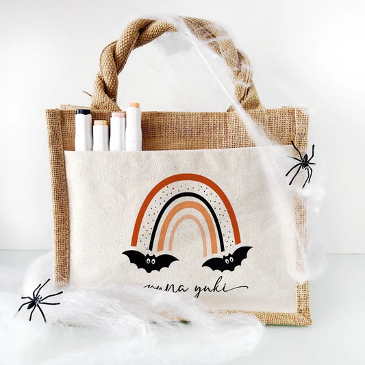 Jute Pocket Tasche mit Namen | Halloween 7
