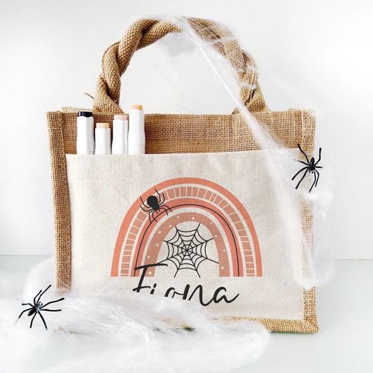 Jute Pocket Tasche mit Namen | Halloween 2