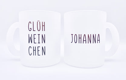 Glastasse mit Namen | Glühweinchen - Schwarz