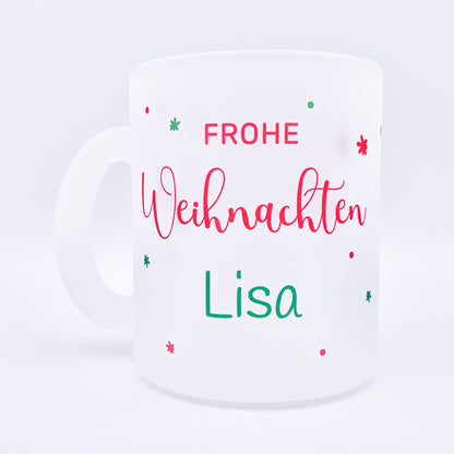 Glastasse mit Namen | Frohe Weihnachten