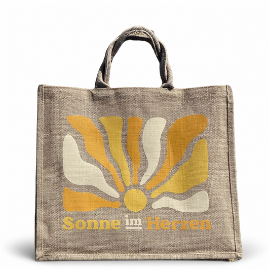 Jute Shopper 32 Liter | Sonne im Herzen