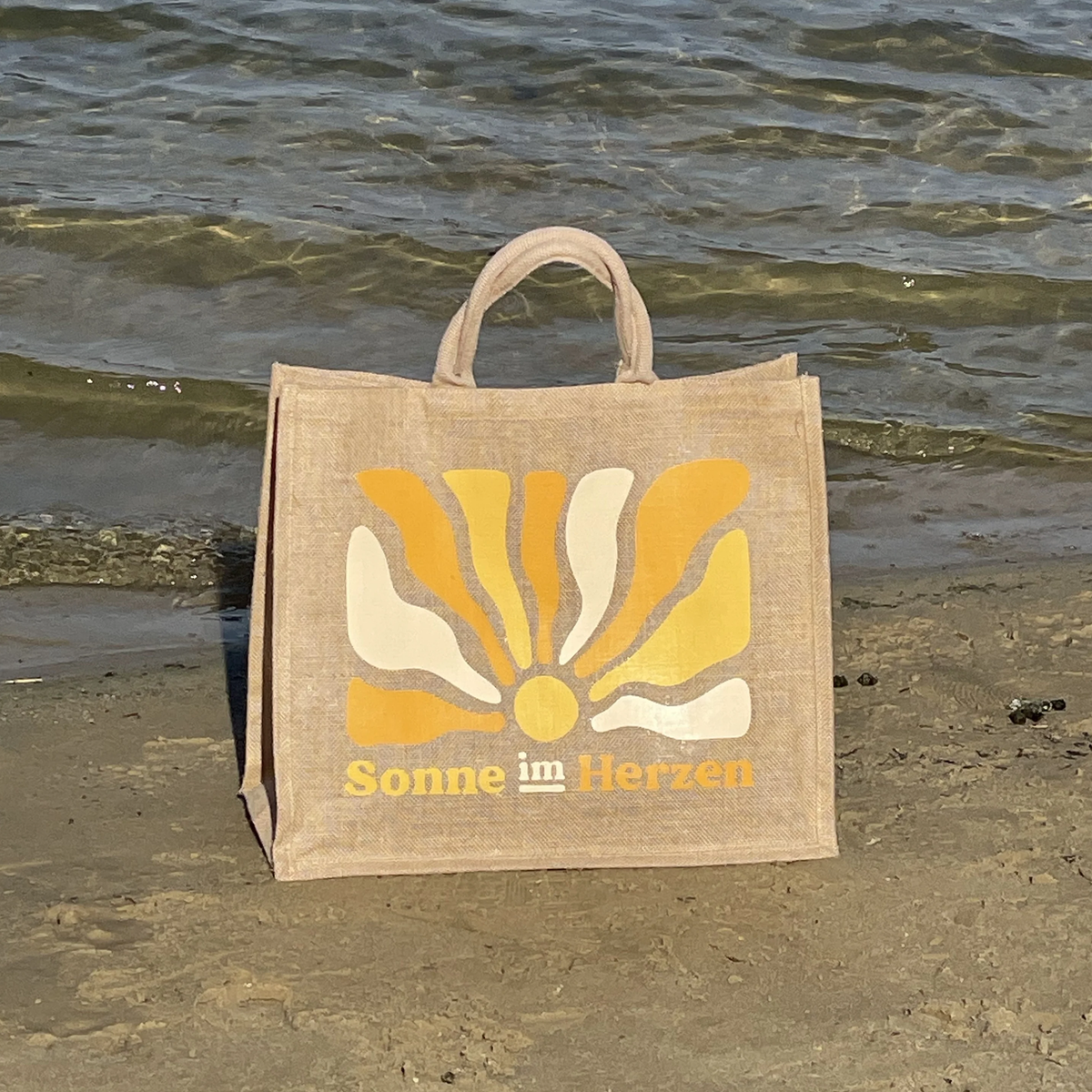 Jute Shopper 32 Liter | Sonne im Herzen