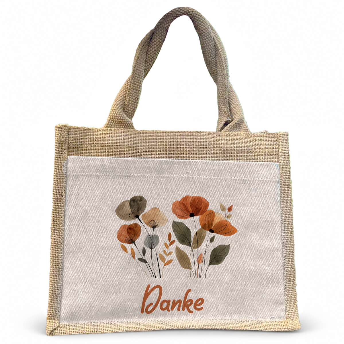 Jute Pocket Tasche | Boho Blumen 1