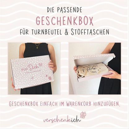 Jute Pocket Tasche mit Namen | Schulkind Regenbogen + Herz lila