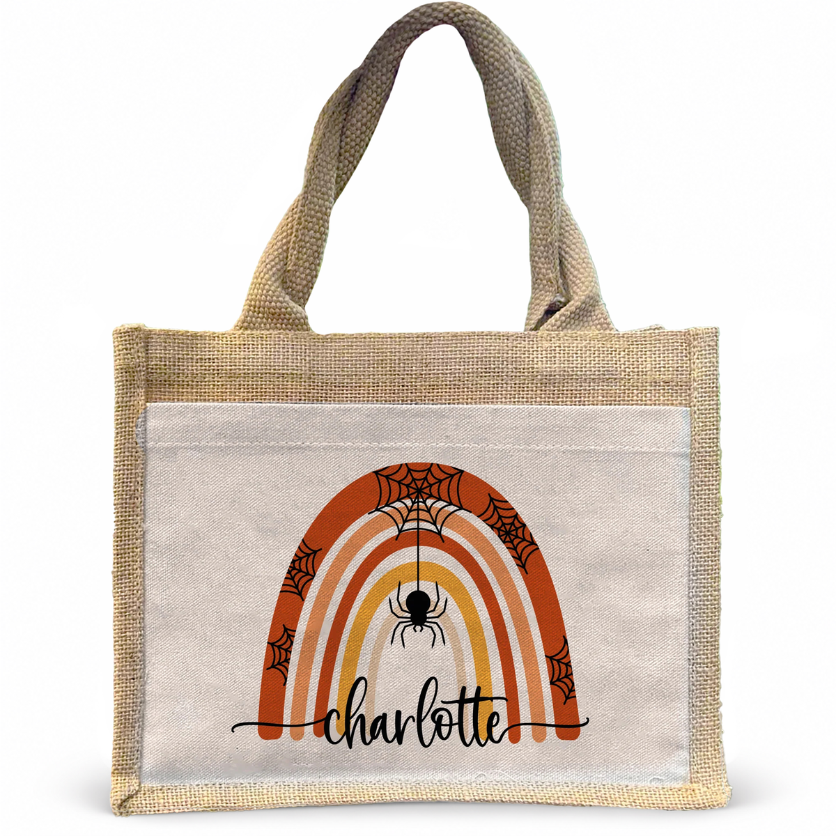 Jute Pocket Tasche mit Namen | Halloween 4