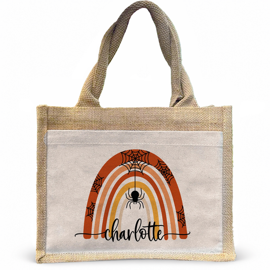 Jute Pocket Tasche mit Namen | Halloween 4