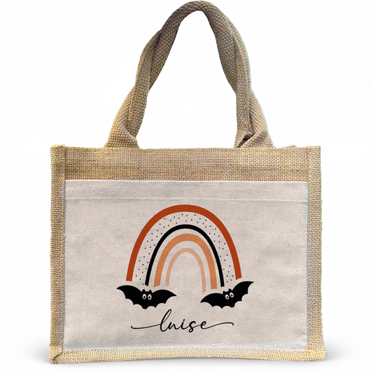 Jute Pocket Tasche mit Namen | Halloween 7