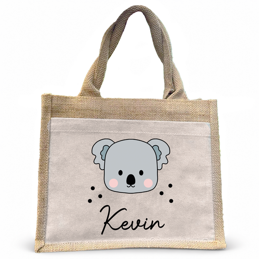 Jute Pocket Tasche mit Namen | Koala