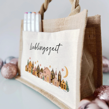 Jute Pocket Tasche | Lieblingszeit