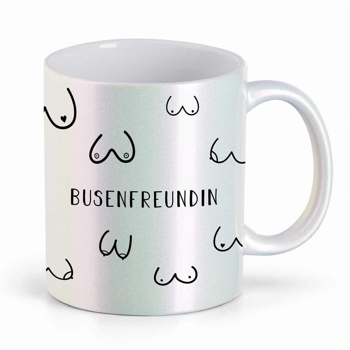 Keramik Tasse in Perlmutt | Busenfreundin 1.0