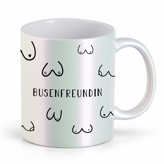 Keramik Tasse in Perlmutt | Busenfreundin 1.0