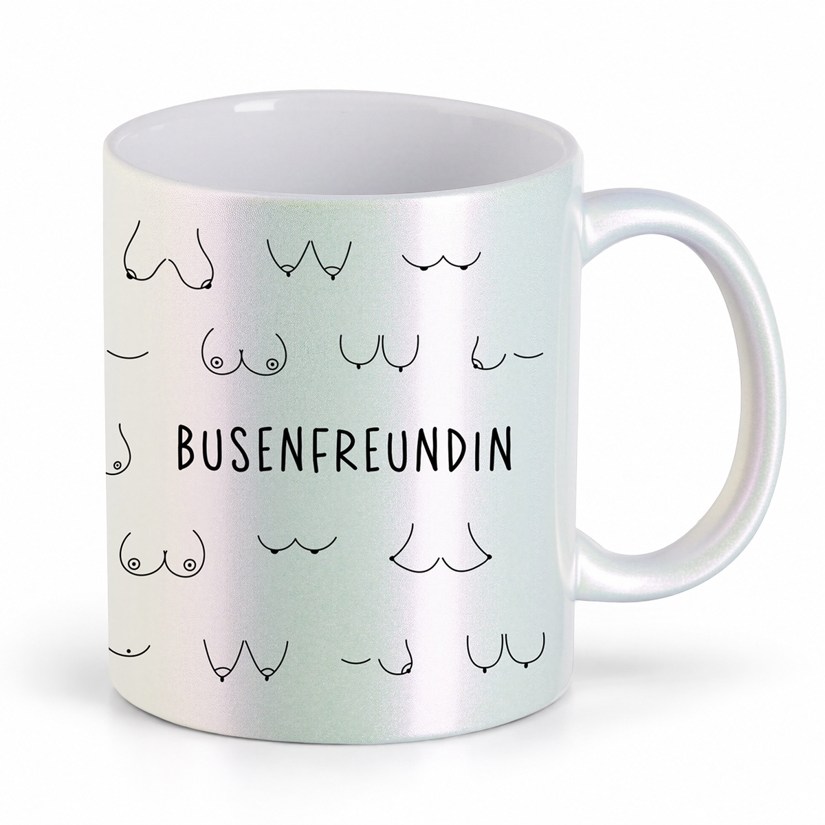Keramik Tasse in Perlmutt | Busenfreundin 2.0