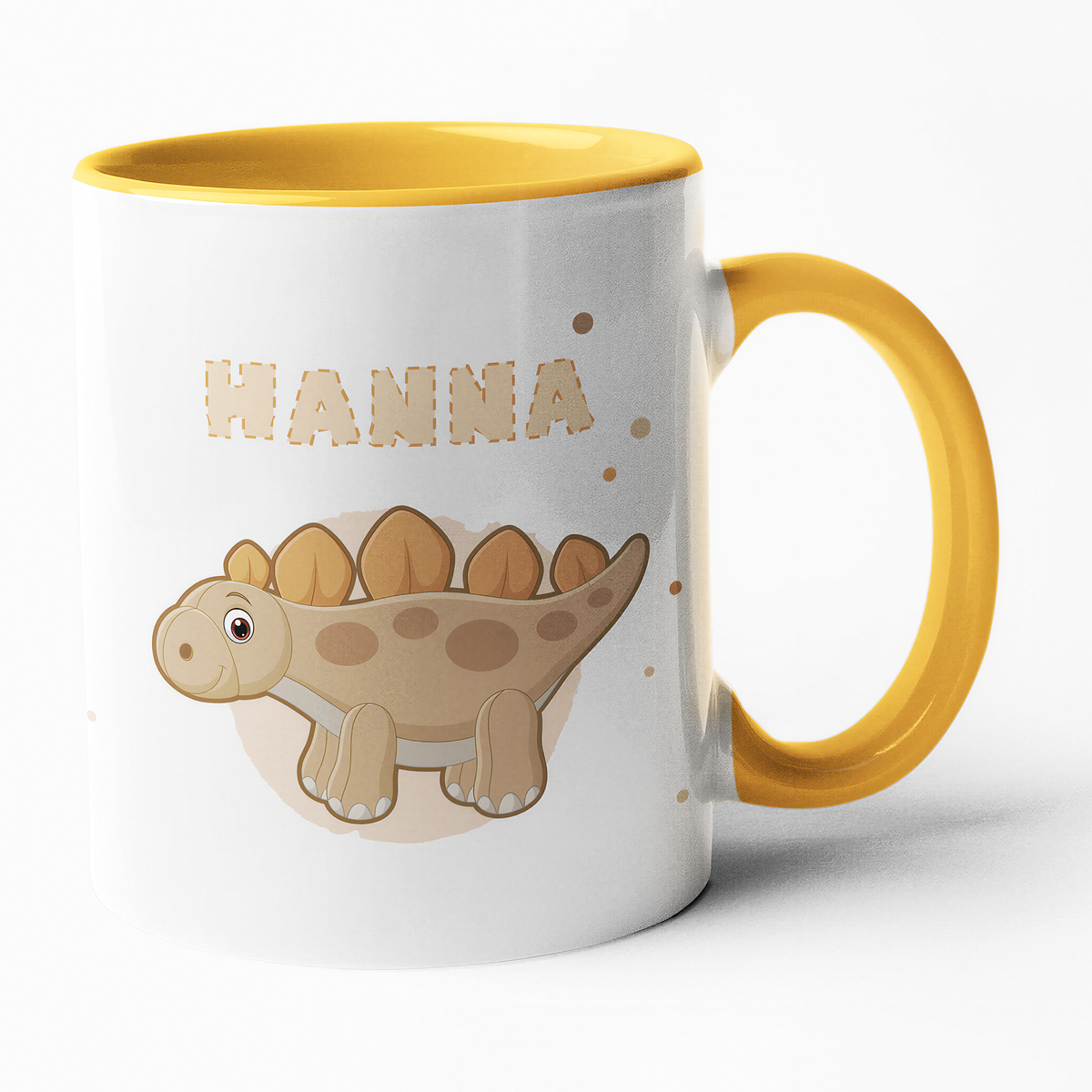 Keramik Tasse mit Namen | Dino 3 | Stegosaurus