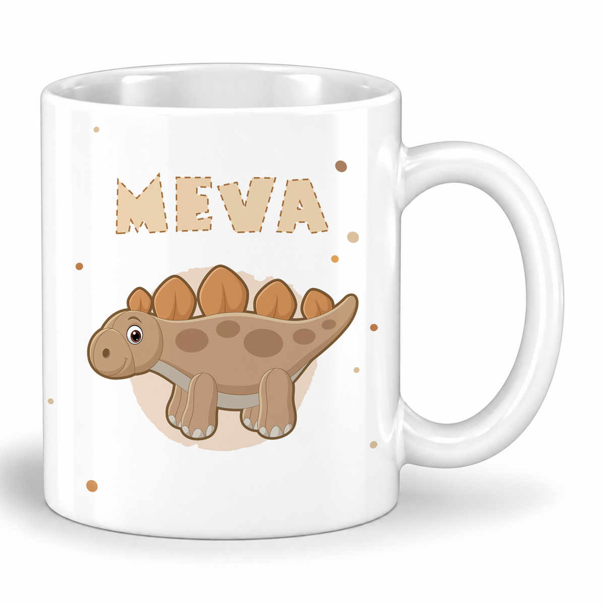 Keramik Tasse mit Namen | Dino 3 | Stegosaurus