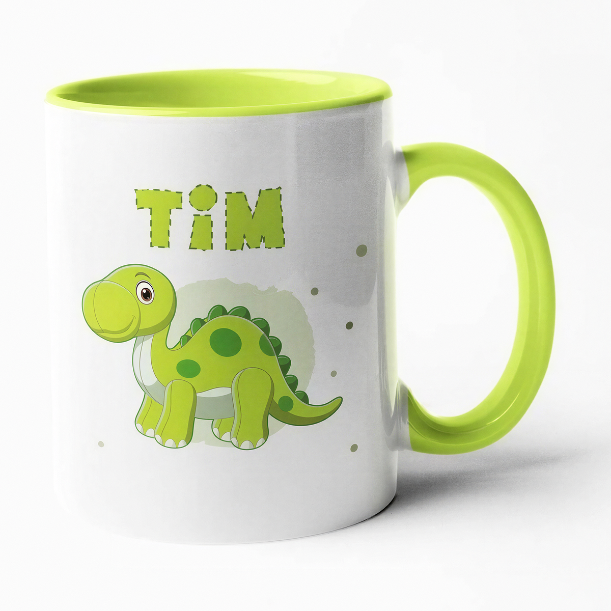 Keramik Tasse mit Namen | Dino 4 | Brachiosaurus