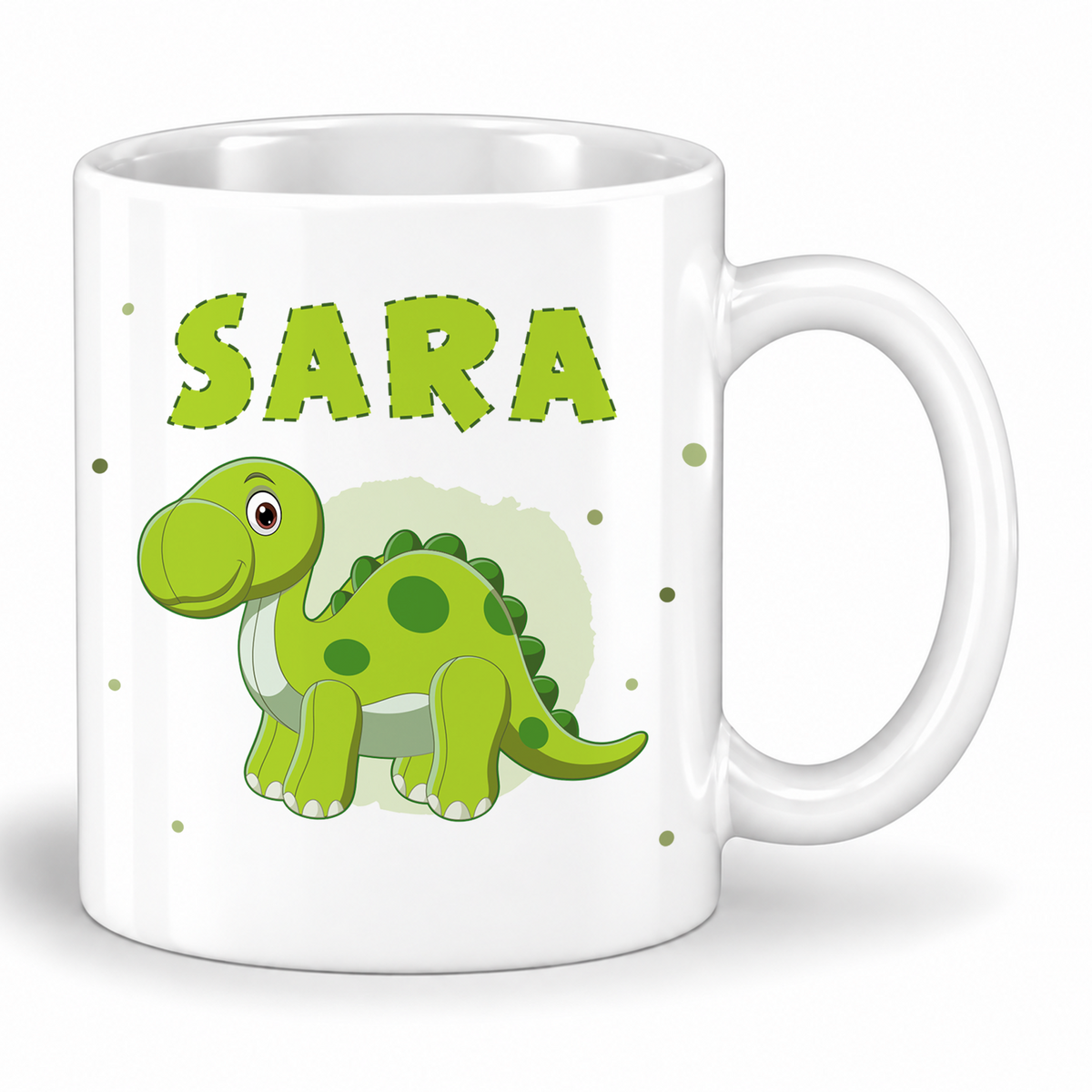 Keramik Tasse mit Namen | Dino 4 | Brachiosaurus