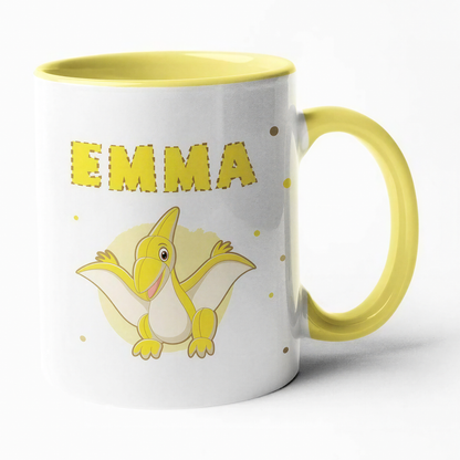 Keramik Tasse mit Namen | Dino 5 | Pteranodon