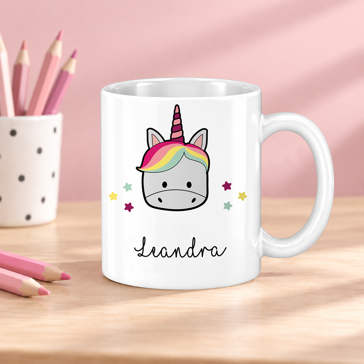 Keramik Tasse mit Namen | Einhorn