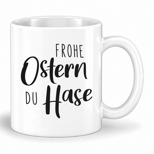 Keramik Tasse mit Namen | Frohe Ostern du Hase