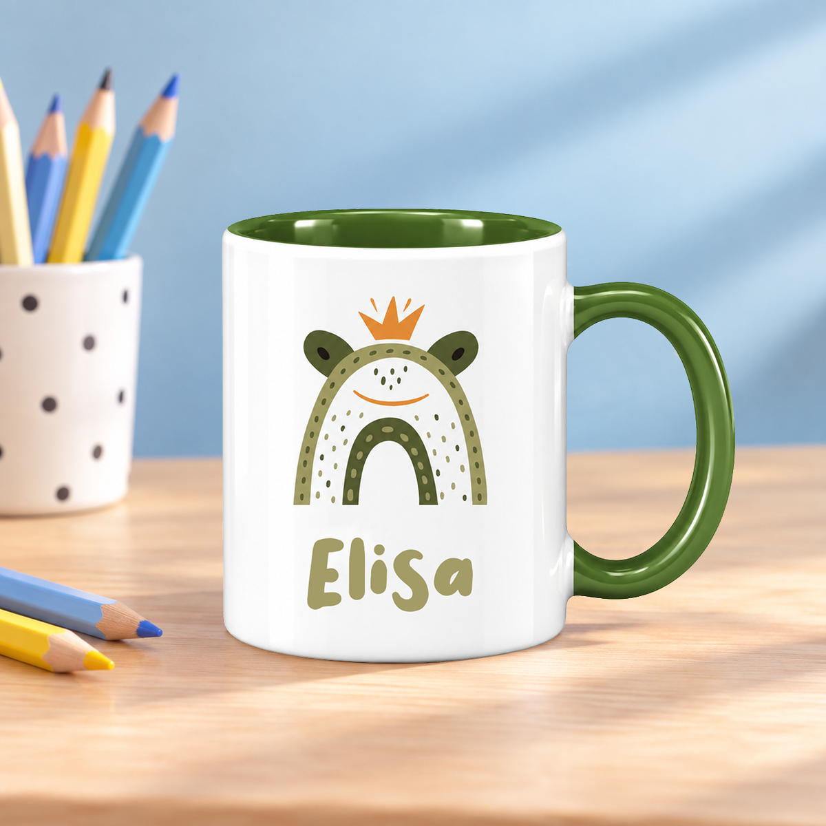 Keramik Tasse mit Name | Frosch König