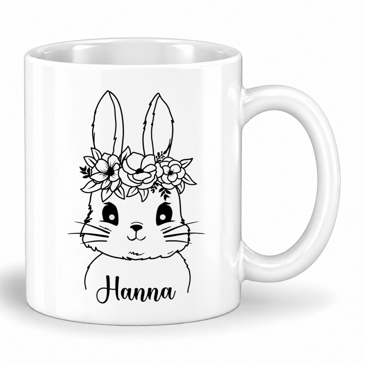 Keramik Tasse mit Namen | Hasen Mädchen