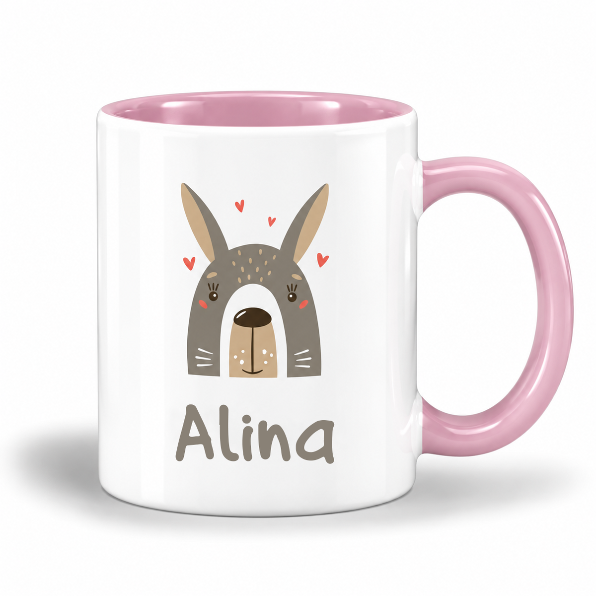 Keramik Tasse mit Name | Hase