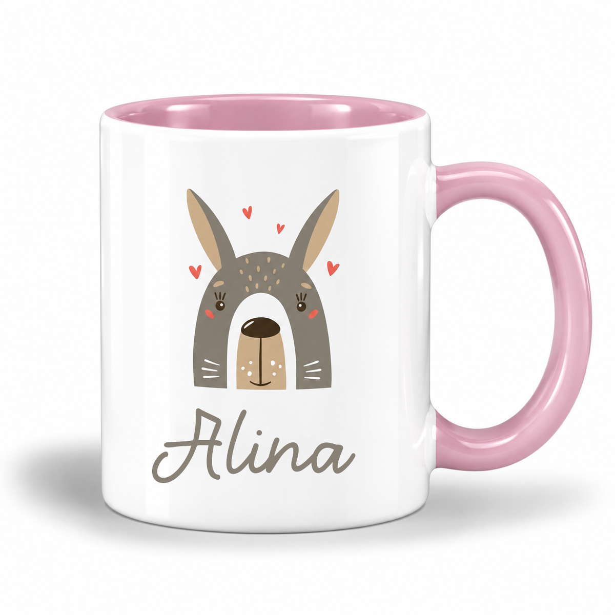 Keramik Tasse mit Name | Hase