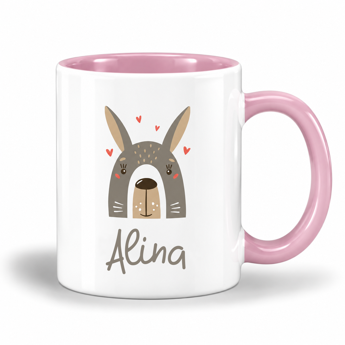 Keramik Tasse mit Name | Hase