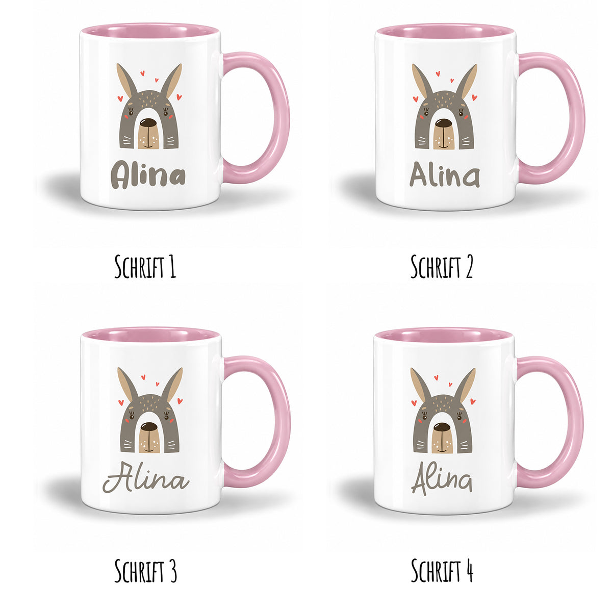 Keramik Tasse mit Name | Hase