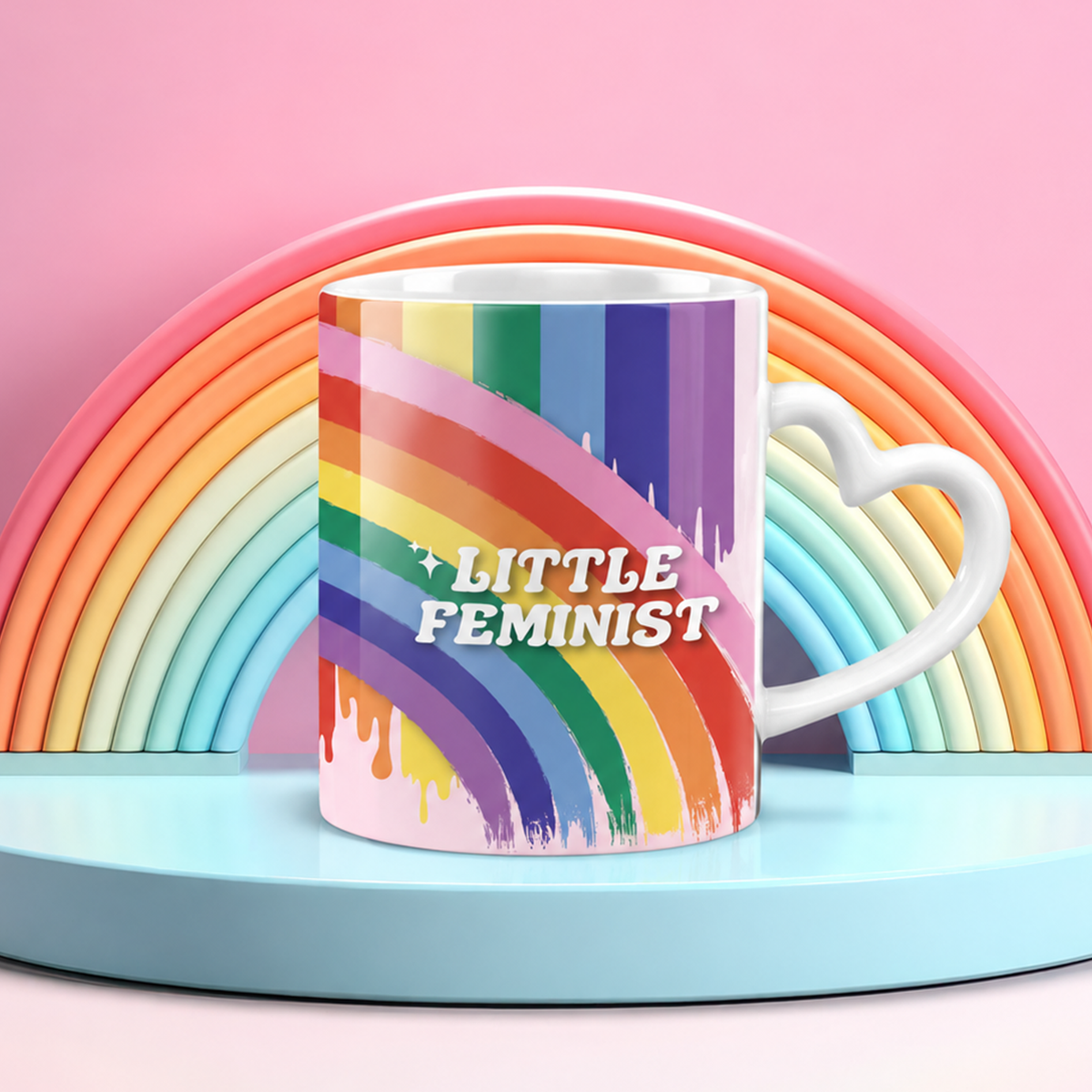 Keramik Herzhenkel Tasse | Little Feminist